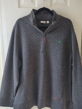 L.L. Bean Women's Quilted Half-Zip Pullover Sweatshirt - Charcoal - Size 3X